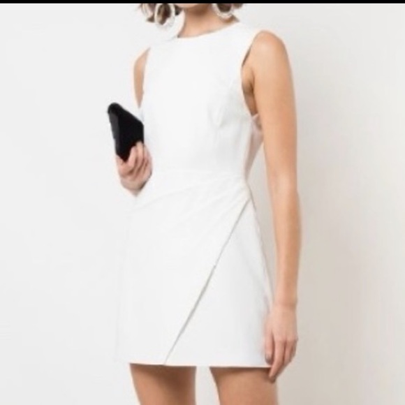 Alice & Olivia Asymmetrical White Wrap Dress—NWT - Picture 3 of 16